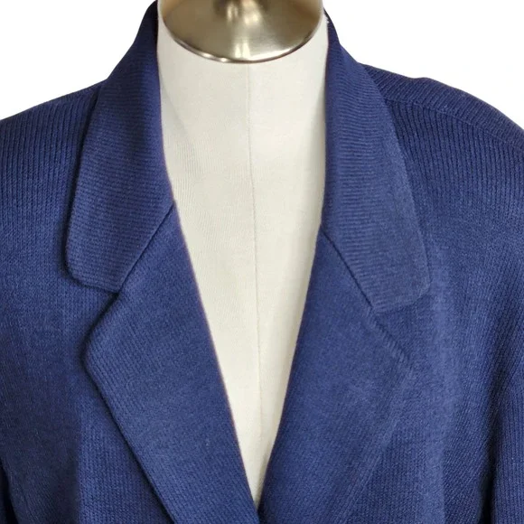 St. John Navy Blue Blazer with Gold Buttons - Picture 2 of 15